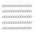 Detail showing five adjustable silver extension chains for DIY jewelry making and bracelets - 5cm / White K/Silver