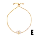 Detailed view of adjustable gold tree of life bracelet with cubic zirconia on box chain - Style E-Gold Tree of Life