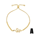 Adjustable gold snake bracelet with cubic zirconia micro-pave crystals for women - Snake