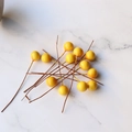 Artificial 10mm yellow berry stems for DIY Christmas gifts and wedding favors - Ginger Yellow