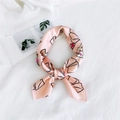 Pink silk square scarf featuring elegant envelope heart prints and card patterns - Poker Pattern Pink / One Size