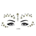 Face gem stickers featuring silver and gold pentagram stars for eye makeup art - L0368 Silver & Gold Stars