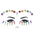 Rainbow star face gems stickers L0382 for festive makeup with colorful acrylic rhinestones - L0382 Multi-color Rainbow Stars