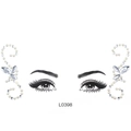 L0398 model face gem stickers featuring faux pearls and rhinestones in spiral flower designs - L0398 Pearl Rhinestone Flower