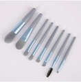 Flachbild von 8-teiligem Mini-Make-up-Pinsel-Set mit grauen Borsten und blauem Verlauf - Blaugraues 8-teiliges Tragbares Make-up-pinselset