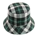 Klassieke groene vissershoed in Harajuku-stijl met een vintage ruitpatroon - Donkergroen Wit Zwart Ruit (12)