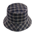 Klassieke vintage donkerblauwe ruitjes vissershoed voor dames met een stijlvol patroon - Marineblauw Ruitje (2)