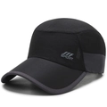 Cappellino sportivo nero e grigio scuro ad asciugatura rapida con logo SPORT - Regolabile / Nero