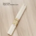 Paar beige Bienenwachskerzen mit Wabenstruktur, 25 cm hoch, mit dekorativer Papierschleife - Bienenwachs / Höhe 25cm Durchmesser 2,2cm / Gebrochenes Weiß