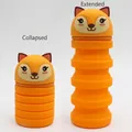 Silikon-Federmäppchen mit Fuchs-Motiv in ausgezogenem und zusammengeschobenem Zustand - Fuchs