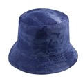 Dunkelblauer Batiken-Anglerhut aus Denim für Damen, wendbar mit Sonnenschutz-Funktion - 56-60cm (Verstellbar) / Dunkelblau