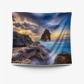Rechteckiger Wandteppich mit Strandsonnenuntergang und Meereswellen für Wanddekoration - 73x95cm (Gebürsteter Stoff) / Riff und Wellen (GT109611)