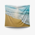 Leichter Strand-Meerwellen-Wandteppich mit hyperrealistischer Küstenlandschaft als Deko - 73x95cm (Gebürsteter Stoff) / Realistischer Strand (GT103513)