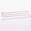 2mm gold stainless steel chain necklace with lobster clasp and S925 engraved tag - 2mm(45+5cm) / Gold