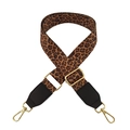 Dettaglio tracolla regolabile con stampa leopardata e ganci in metallo dorato - Marrone e Nero