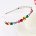 Baroque style silver headband with vibrant multi-colored crystals and rhinestones - Style 15-Silver
