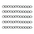 Five pieces of silver stainless steel adjustable extender chains for DIY jewelry making - 5cm / Gun Black