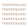 Detail view of five rose gold extension chains for DIY jewelry making and bracelets - 5cm / Rose Gold