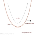 Collana a catena a onde placcata in oro rosa larghezza 1,5 mm e lunghezza 46 cm con estensione - Catena a onde placcata oro rosa da 1,5 mm 45 cm + 5 cm / Oro rosa