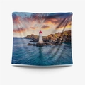 Arazzo da parete con faro e paesaggio marino al tramonto per decorazione casa - Gt109622 / 73X95CM (Tessuto spazzolato)