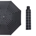 Paraguas plegable con diseño clásico de cuadros blancos y negros y funda a juego - Cuadrícula negra manual