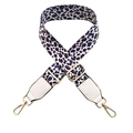 Tracolla larga zebrata con estremità in pelle bianca e ganci metallici dorati - Bianco + Bianco