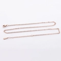 Detail of rose gold stainless steel chain with secure lobster clasp and engraved tag - 2mm(45+5cm) / Rose Gold