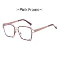 Monture de lunettes œil-de-chat carrée oversize rose tendre avec filtre lumière bleue - Rose