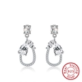 925 sterling silver drop earrings with marquise and teardrop cubic zirconia stones - Mixed Gemstone Dangle / Silver Mixed Cut (SE288)