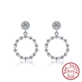 925 sterling silver wreath earrings with marquise and round zircon in silver finish - Marquise Wreath Dangle / Silver Wreath (SE290)