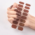 Pegatinas de uñas color marrón sólido CS-007 láminas adhesivas estilo minimal - Marrón CS007