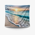 Weicher Wandteppich mit malerischem Meeresstrand-Sonnenuntergang für die Heimdeko - 73x95cm (Gebürsteter Stoff) / Strand Abendrot (GT109614)