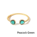 Peacock green pear-shaped crystal open cuff bracelet in gold finish with diamonds - Gold + Malachite Green