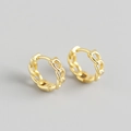 Klassische goldene Ketten-Creolen aus S925 Sterlingsilber für Damen Accessoires - 925er Silber / Gold