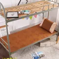 Natte rafraîchissante pliable en soie glacée avec jacquard floral pour lit simple - Tapis de rotin à fleurs de pivoine / 180*200cm (1 Tapis + 2 Taies d'oreiller)
