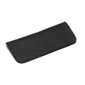 Waterproof black leather glasses pouch with lychee texture and stitched edges - Lychee Texture / Black