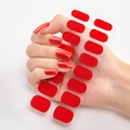Solid red color adhesive nail polish stickers set for women with glossy finish - Red CS011