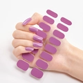 Solid purple nail stickers with multiple sizes on transparent backing for women - Purple CS016