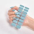 Solid light blue nail polish wraps set CS-021 with glossy finish for manicure - Blue CS021