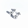 Industrial style silver gear stud earrings made of titanium steel for men and women - Titanium Steel / One Pair / Silver
