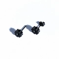 Industrial gear nut stud earrings for men and women in black titanium steel - Titanium Steel / One Pair / Black