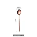 Rose gold stainless steel small spoon with mirror finish and long slender handle - Tea Spoon / Rose Gold