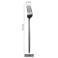 Modern matte black stainless steel fork, 21.5cm long, minimalist flatware piece - Dinner Fork / Black
