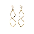 Minimalistische goldene Spiral-Ohrhänger mit metallisch geschwungenem Wellendesign - Gold
