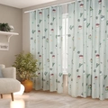 Light green cactus pattern semi-blackout curtain with 'Don't Touch Me' text print - Succulent Plants [Hook Ring] Single Panel