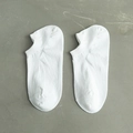 Men's low cut invisible sport socks in pure white cotton blend with ribbed cuffs - One Size / White