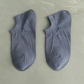 Men's low-cut invisible cotton socks in grey-blue with breathable ribbed cuffs - One Size / Dark Gray