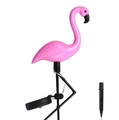 Pink flamingo solar garden stake light with realistic feather texture and power panel - Single Flamingo (Medium)