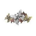 Steampunk butterfly hair clip with vintage silver, bronze, and copper alloy finish - Large Butterfly