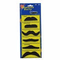 6-piece self adhesive fake mustache party set with various black novelty facial hair styles - One Size / Black Realistic Mustaches